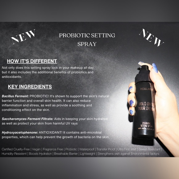 RealHer Probiotic Setting Spray & Clear/Black Makeup Clutch Set - Picture 12 of 13